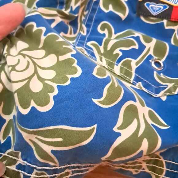 Vintage ROXY Quiksilver Boardshorts Juniors sz 3 Blue green Surfing swim shorts - Picture 5 of 12